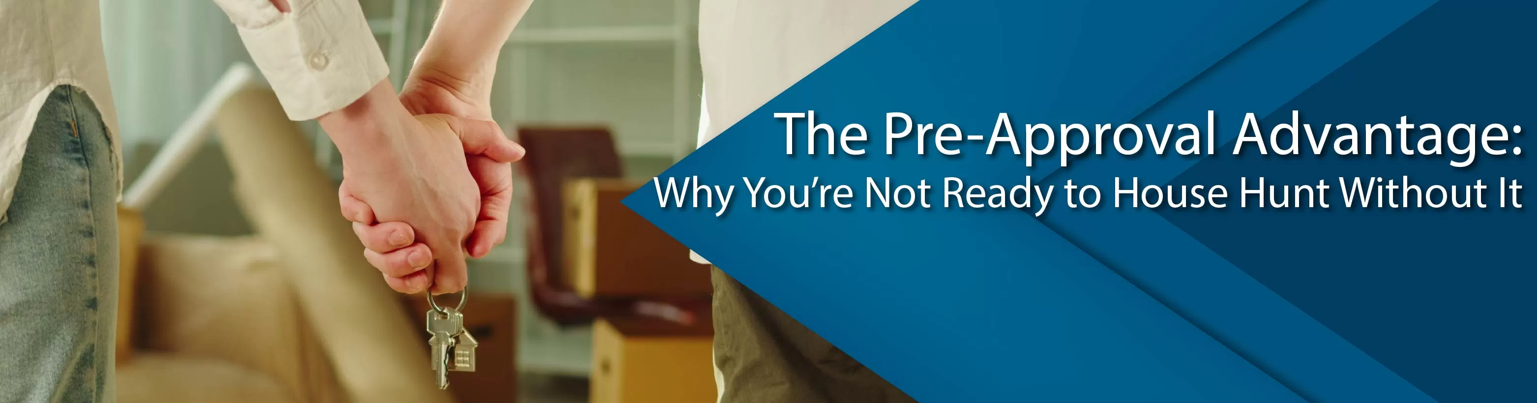 Couple holding hands with keys to new home